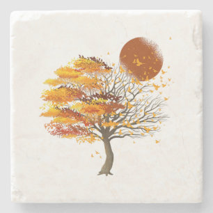 Posavasos De Piedra Naturaleza Vida Silvestre Llenos De Árbol De La Lu