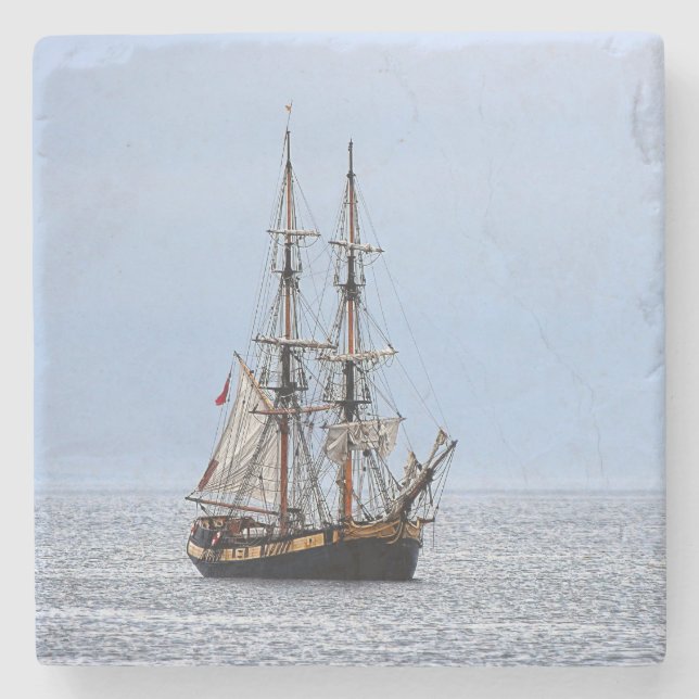 Posavasos De Piedra Nautical Fishing Boys Blue Skies (Anverso)