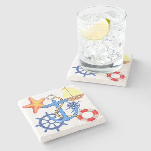 Posavasos De Piedra Náutico (Lateral)
