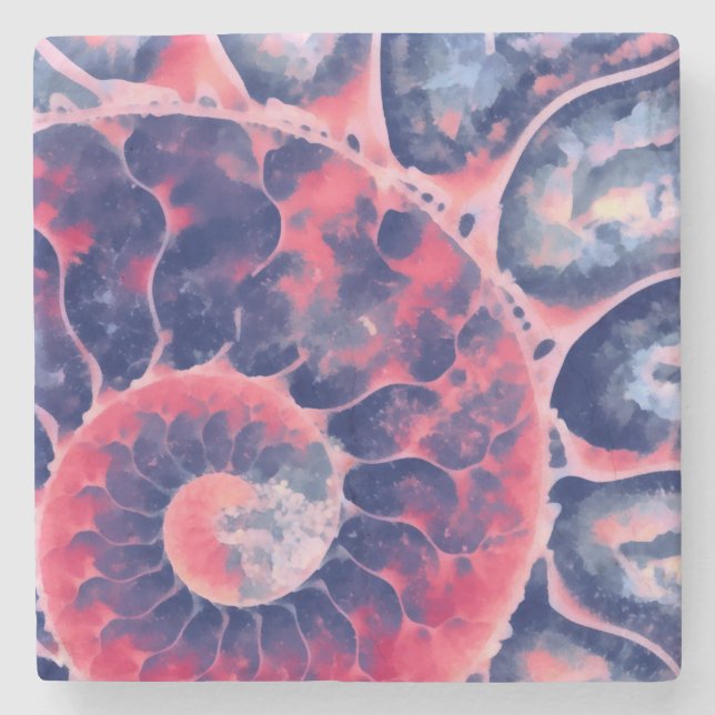 Posavasos De Piedra Nautilus morado (Anverso)