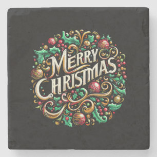 Posavasos De Piedra Navidad Feliz Navidad Mañana Fiesta Bonito