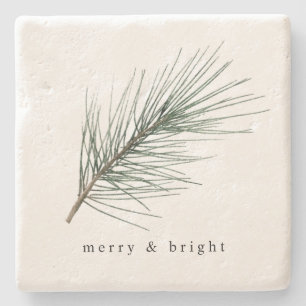 Posavasos De Piedra Navidad Festividad Verde Perenne