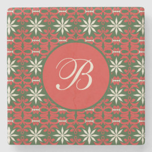 Posavasos De Piedra Navidad/invierno con patrones de invierno de época