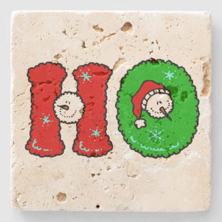 Posavasos De Piedra Navidad lindo del muñeco de nieve de la risa de