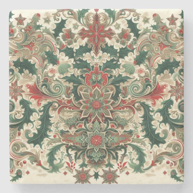 Posavasos De Piedra Navidad victoriana/clásica/vintage (Anverso)