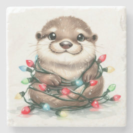 Posavasos De Piedra Navidades Adorables Otter