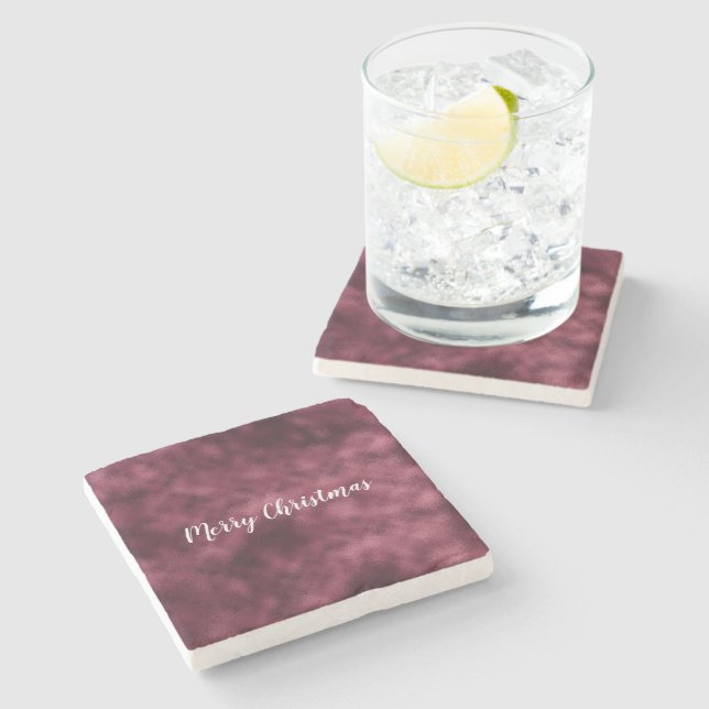 Posavasos De Piedra Navidades Borgoña Rojo (Lateral)