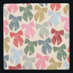 Posavasos De Piedra Navidades Bows Coquette<br><div class="desc">Navidades se doblan - Coquette Ribbons.</div>