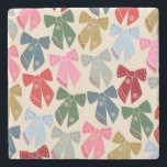 Posavasos De Piedra Navidades Bows Coquette<br><div class="desc">Navidades se doblan - Coquette Ribbons.</div>