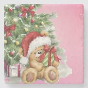 Posavasos De Piedra Navidades con decoración presente y de árbol