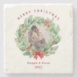 Posavasos De Piedra Navidades cortaron en una foto de personalizado de