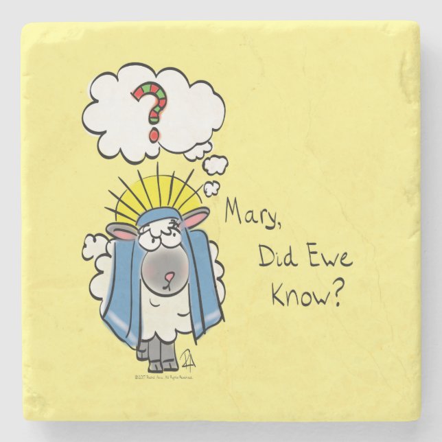 Posavasos De Piedra Navidades cristianos graciosos cuestan ovejas (Anverso)