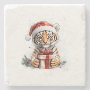 Posavasos De Piedra Navidades de animales adorables serie Baby Tiger