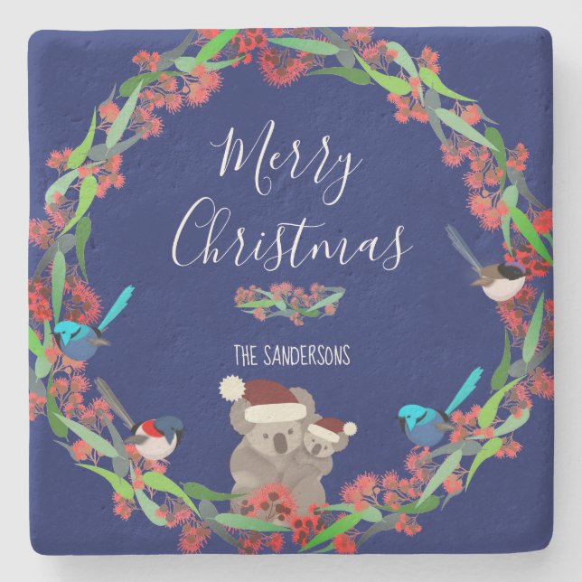 Posavasos De Piedra Navidades de Australia (Anverso)