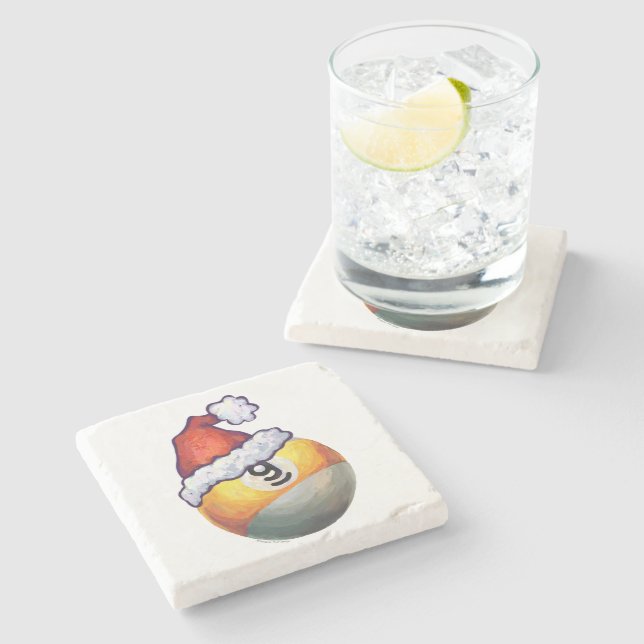 Posavasos De Piedra navidades de bola Gorra rojo (Lateral)