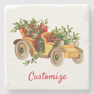 Posavasos De Piedra Navidades de coches de época Mistletoe Thunder_Cov