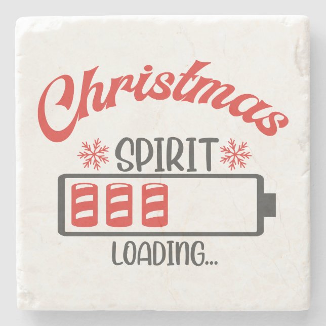 Posavasos De Piedra Navidades de espíritu cargando divertidas bebidas  (Anverso)