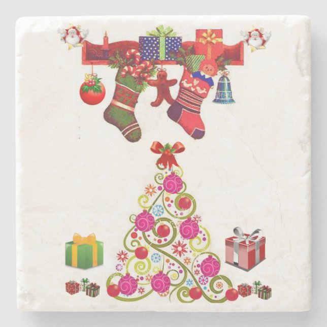 Posavasos De Piedra Navidades de la Pascua de Mármol Stone (Anverso)