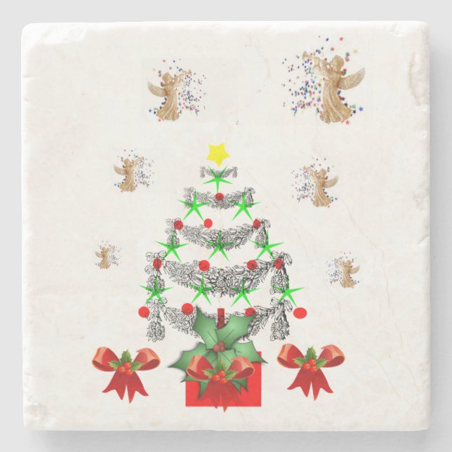 Posavasos De Piedra Navidades de la Pascua de Mármol Stone (Anverso)