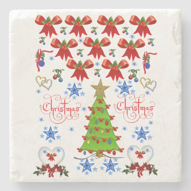 Posavasos De Piedra Navidades de la Pascua de Mármol Stone (Anverso)