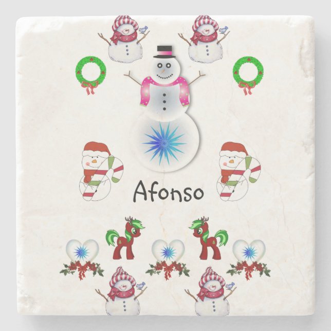 Posavasos De Piedra Navidades de la Pascua de Mármol Stone (Anverso)