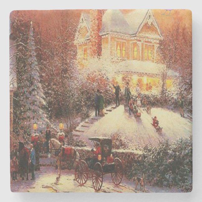 Posavasos De Piedra Navidades de la Pascua de Mármol Stone (Anverso)