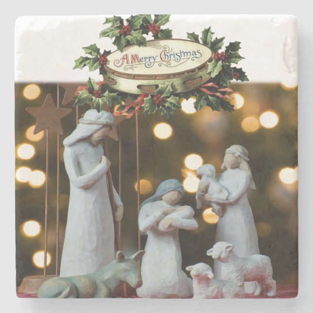 Posavasos De Piedra Navidades de la Pascua de Mármol Stone (Anverso)