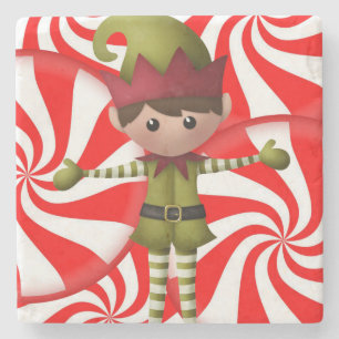 Posavasos De Piedra Navidades de la Pascua Elf Marble Stone
