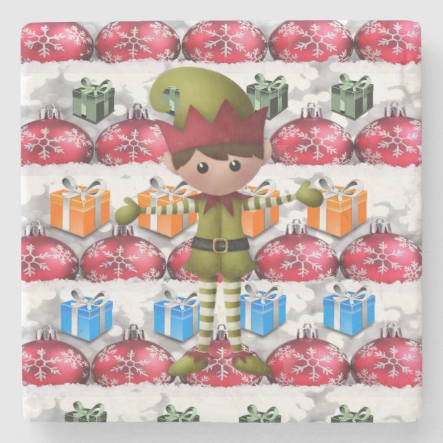 Posavasos De Piedra Navidades de la Pascua Elf Marble Stone (Anverso)