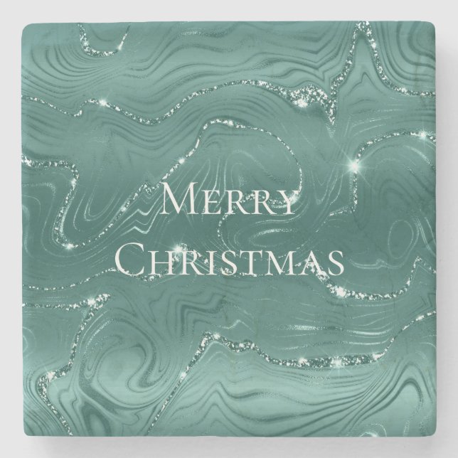 Posavasos De Piedra Navidades de mármol verde esmeralda (Anverso)