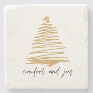 Posavasos De Piedra Navidades de oro decoran una bebida de montaña de 