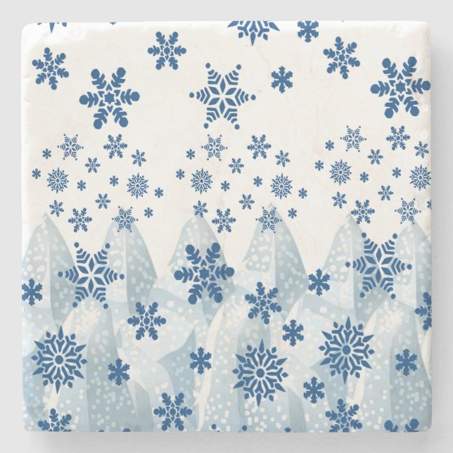 Posavasos De Piedra Navidades de Pascua de Piedra de Mármol de Snowfla (Anverso)