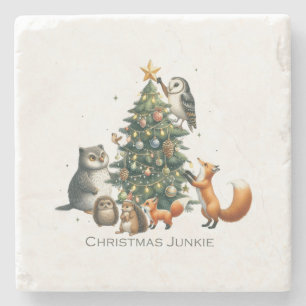 Posavasos De Piedra Navidades de regalo de Navidad Junkie
