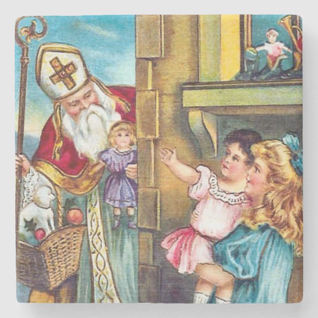 Posavasos De Piedra Navidades de St Nick Delivers (Anverso)