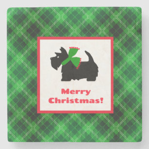 Posavasos De Piedra Navidades de Tartan Plaid