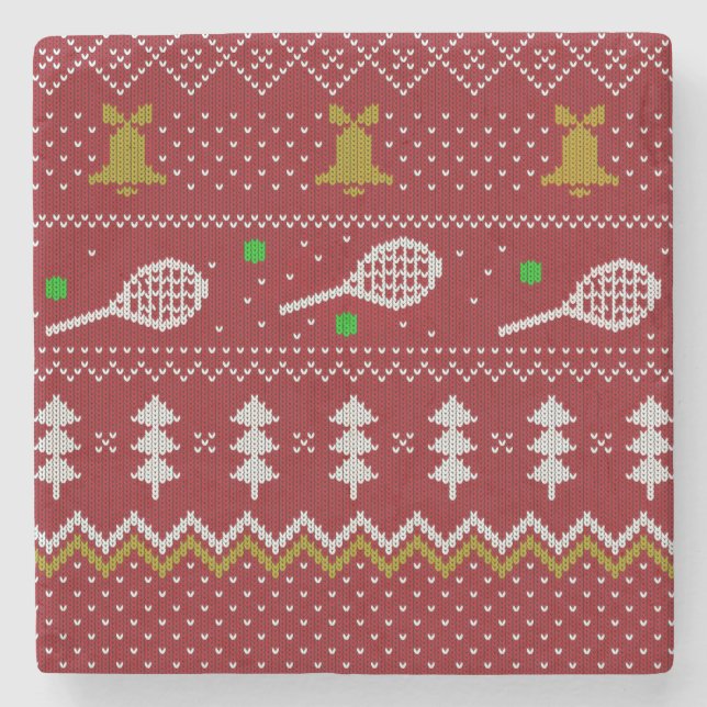 Posavasos De Piedra Navidades de tenis Patrón de punto dulce Navidad r (Anverso)
