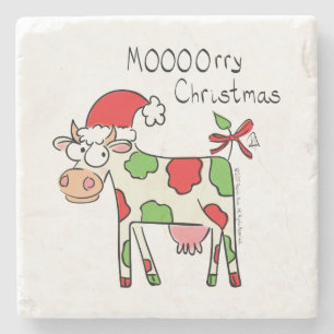 Posavasos De Piedra Navidades de vaca adoran a los niños