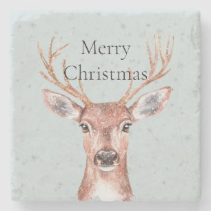 Posavasos De Piedra Navidades Deer Snow