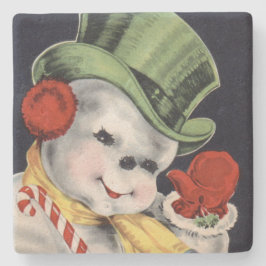 Posavasos De Piedra Navidades del Dapper Snowman