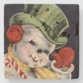 Posavasos De Piedra Navidades del Dapper Snowman