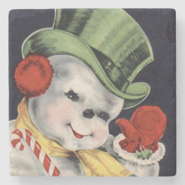 Posavasos De Piedra Navidades del Dapper Snowman