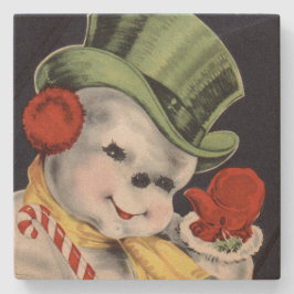 Posavasos De Piedra Navidades del pañuelo Snowman