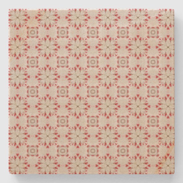 Posavasos De Piedra Navidades del patrón de punción blanca (Anverso)