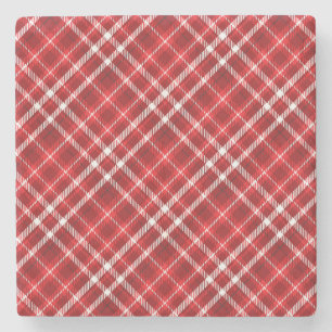 Posavasos De Piedra Navidades Diseño de Patrón Red Plaid-62667