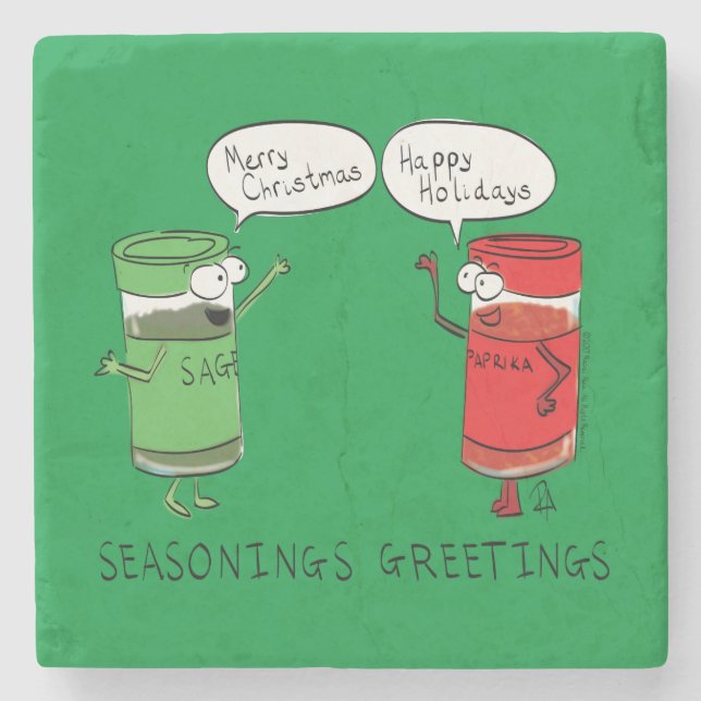 Posavasos De Piedra Navidades divertidos Personalizado Cocinando espec (Anverso)