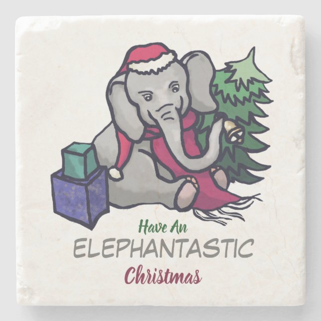 Posavasos De Piedra Navidades elefantes se burlan del elefante de Sant (Anverso)