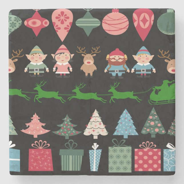 Posavasos De Piedra Navidades Elves y más (Anverso)