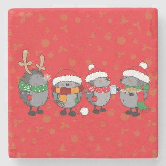 Posavasos De Piedra Navidades erizos