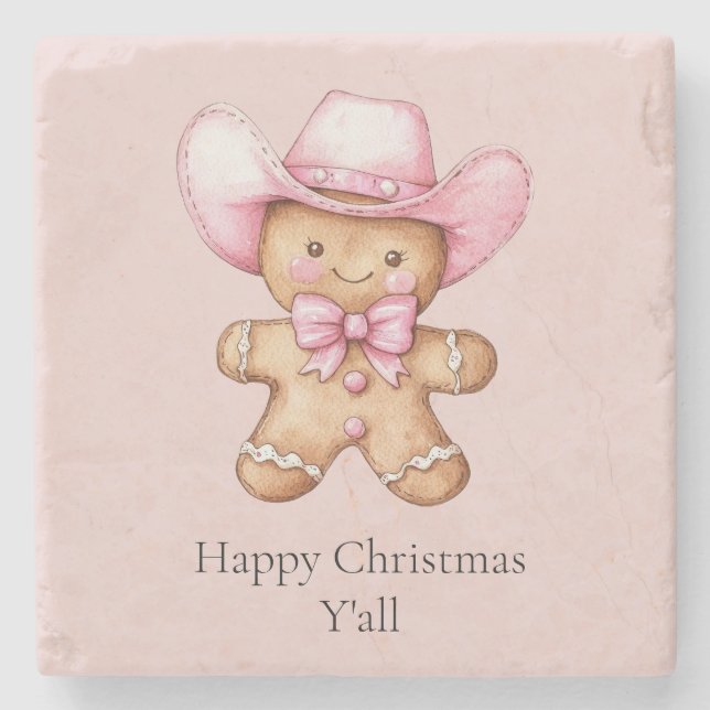 Posavasos De Piedra Navidades Gingerbread Cowgirl (Anverso)