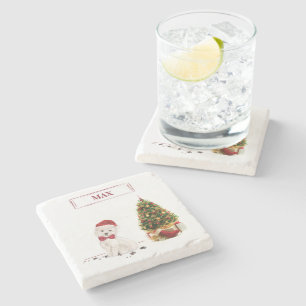 Posavasos De Piedra Navidades graciosos con árbol